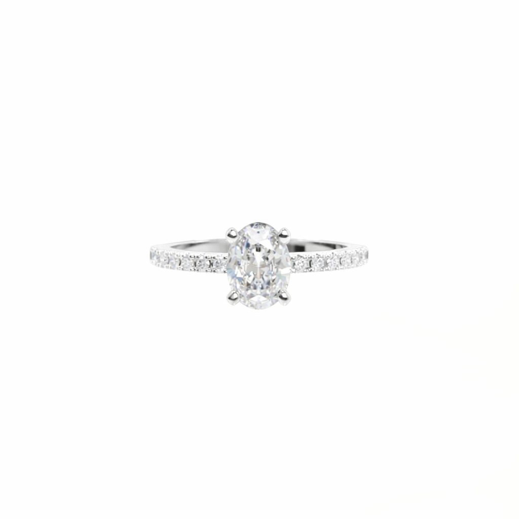 Diamond ring on a white background