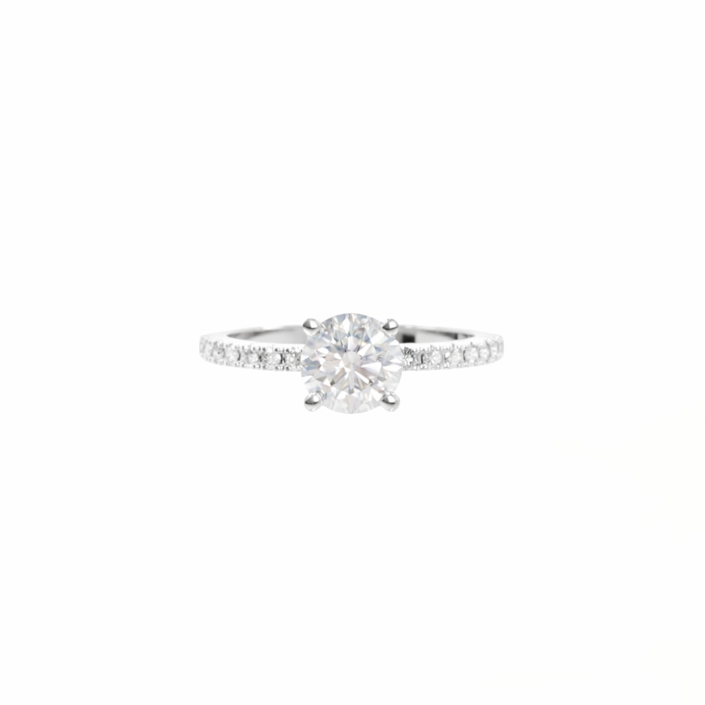Diamond ring on a white background