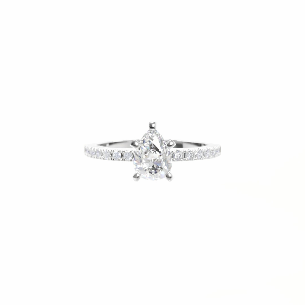 Diamond ring on a white background