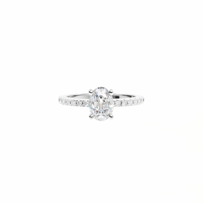Diamond ring on a white background