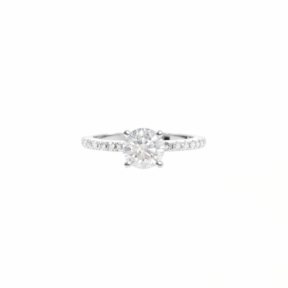 Diamond ring on a white background