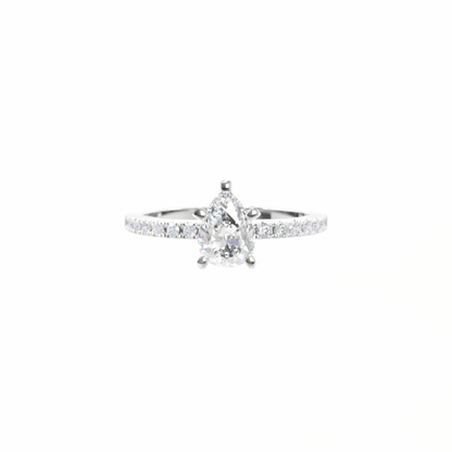 Diamond ring on a white background