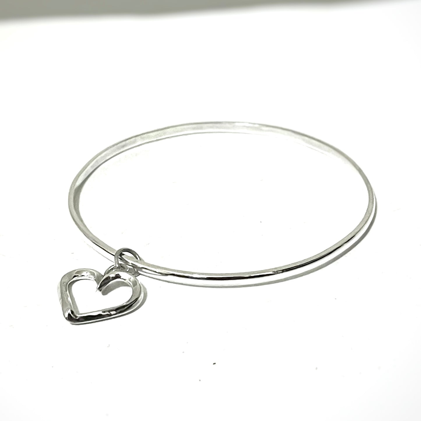 Sterling Silver Heart Bangle