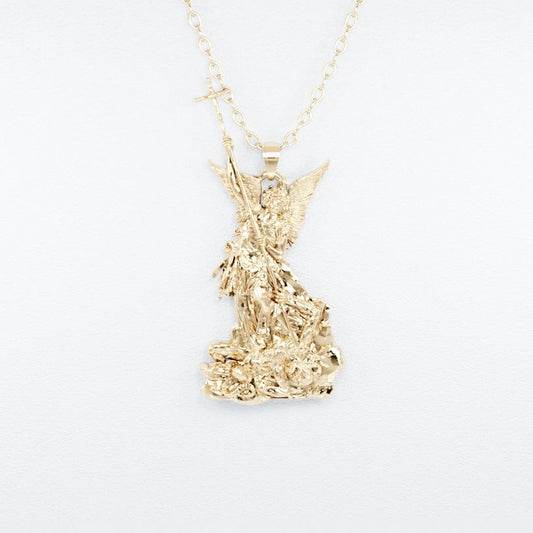 Archangel Michael Pendant - Solid Gold 10k or 14k