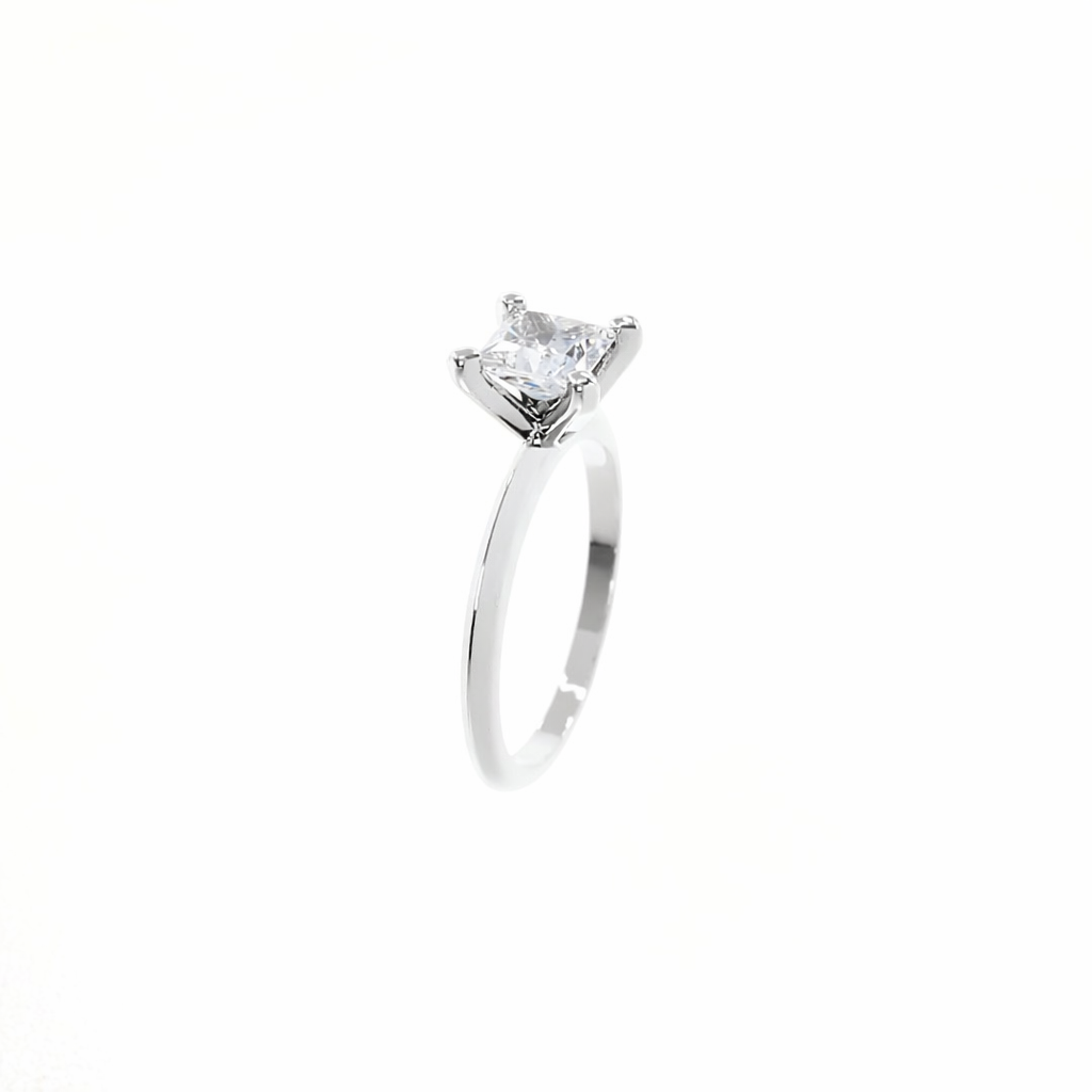 Diamond ring with a white background