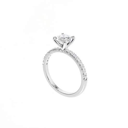 Diamond ring with a white background