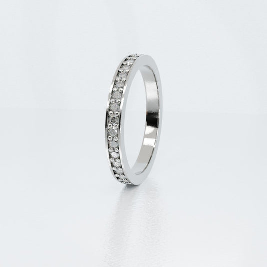 2mm White Gold Eternity Band with 1.7mm Diamonds - ~0.7ctw