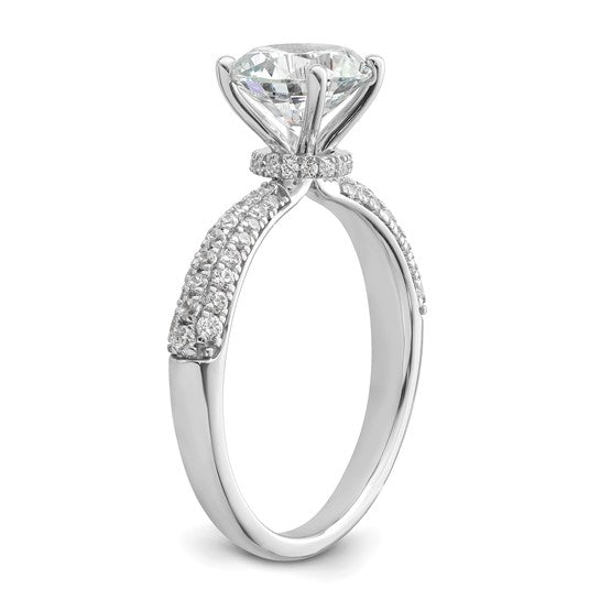 1.3ctw Hidden Halo Taper Engagement Ring With 1ct Center - 14k