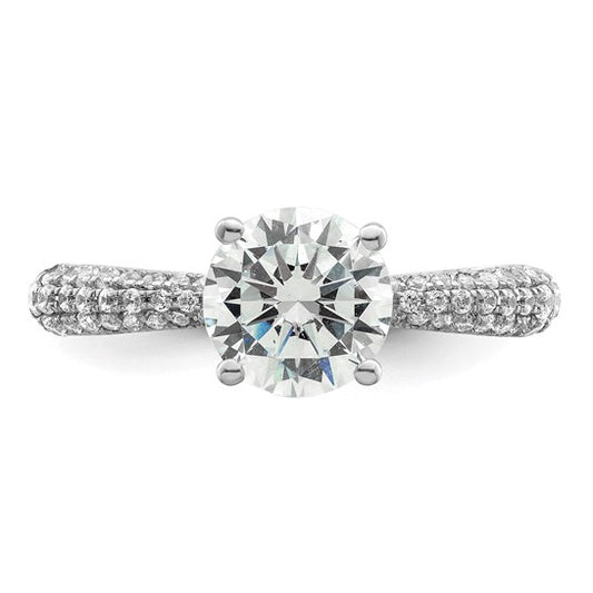 1.3ctw Hidden Halo Taper Engagement Ring With 1ct Center - 14k