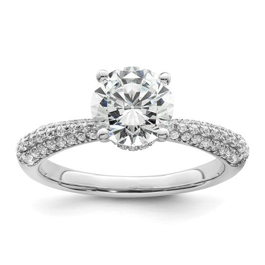 1.3ctw Hidden Halo Taper Engagement Ring With 1ct Center - 14k