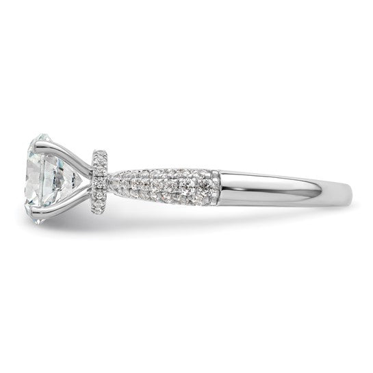 1.3ctw Hidden Halo Taper Engagement Ring With 1ct Center - 14k