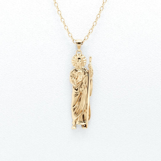 San Judas / Saint Jude Solid Gold Pendant 10k or 14k
