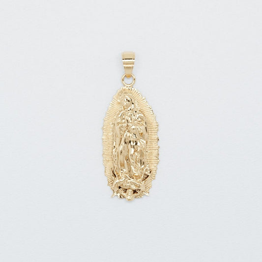 virgin mary 14k yellow pendant