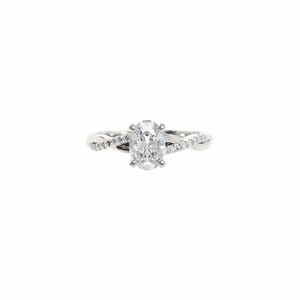 Diamond ring on a white background