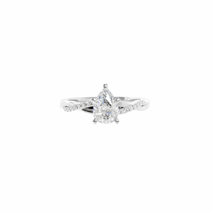 Gold and silver ring with floral design on a white background
